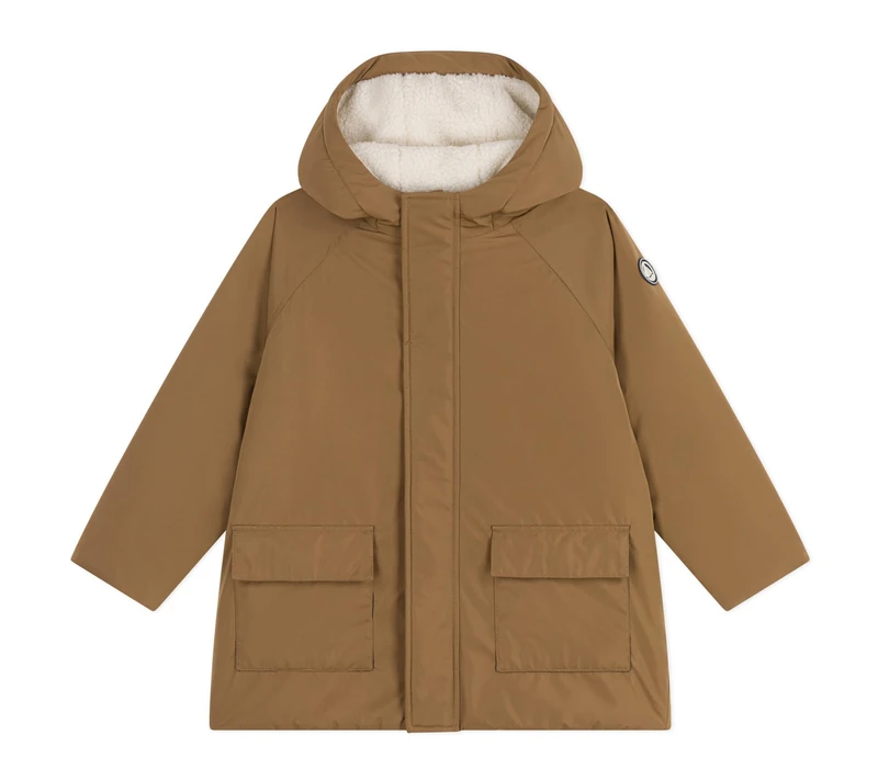 Petit Bateau Plain Mid Length Children'S Parka, Rock, 10 Years