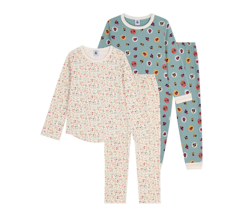 Petit Bateau Set Floral Girls' Sleepwear, Variant 1, 2 Years