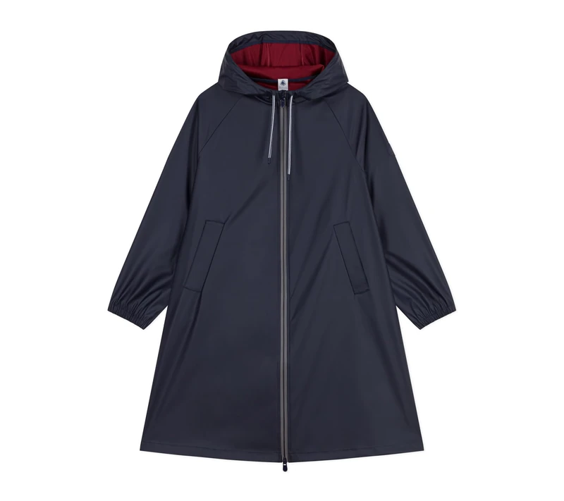 Petit Bateau Women's long two-tone raincoat, Tuxedo, XL