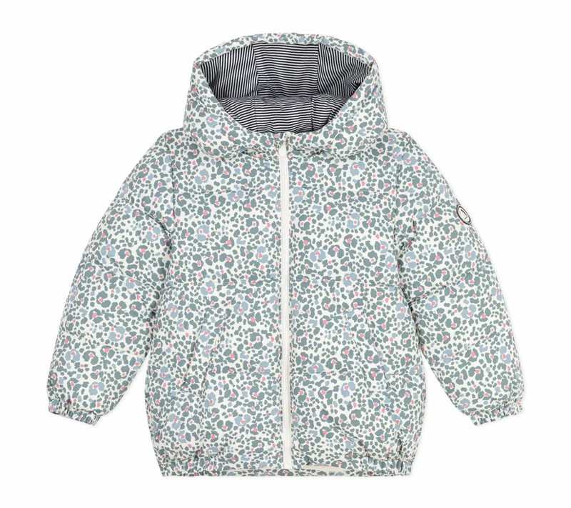 Petit Bateau Printed children's down jacket, MILK/MULTICO, 6 Years
