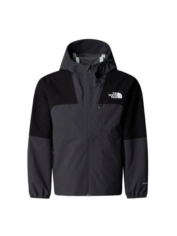 The North Face Kids Hike Packable Shell Jacket, Tnf Black/Asphalt Grey, 176