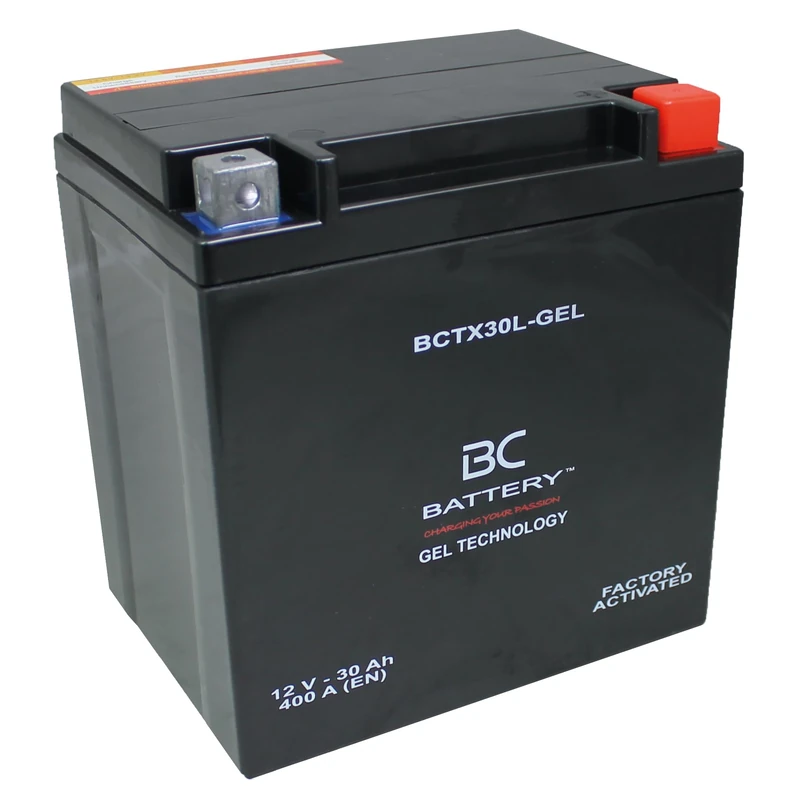 BC BATTERY Motorcycle Starter Battery with GEL 12V 30Ah BCTX30L-GEL Motorcycle&Scooter, Maintenance Free, Sealed, Pre-Charged, Similar to YIX30L-BS