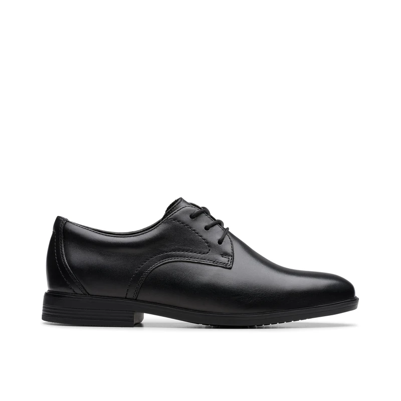 Clarks Jonwin Step Y Childrens Black Leather, 5.5 - Image 1