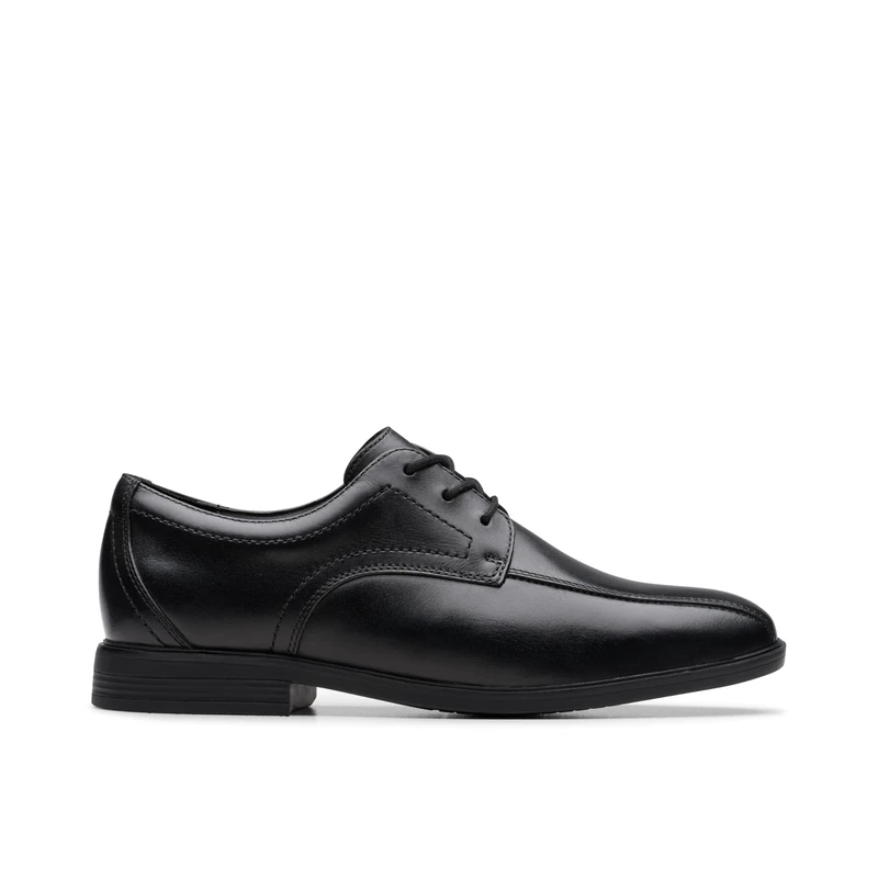 Clarks Jonwin Loop Y Childrens Black Leather, 6
