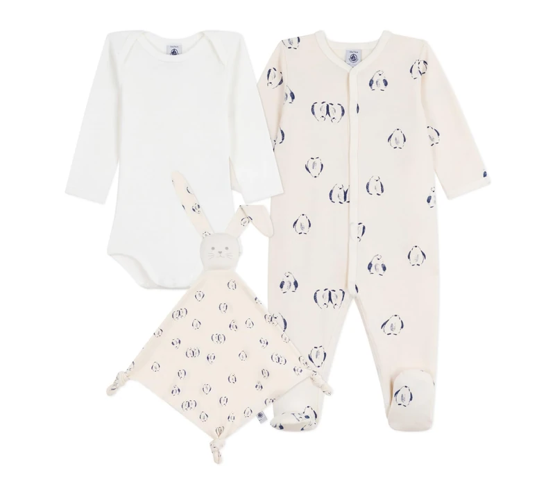 Petit Bateau Lot Cadeau bébé en Velours imprimé Fleuri