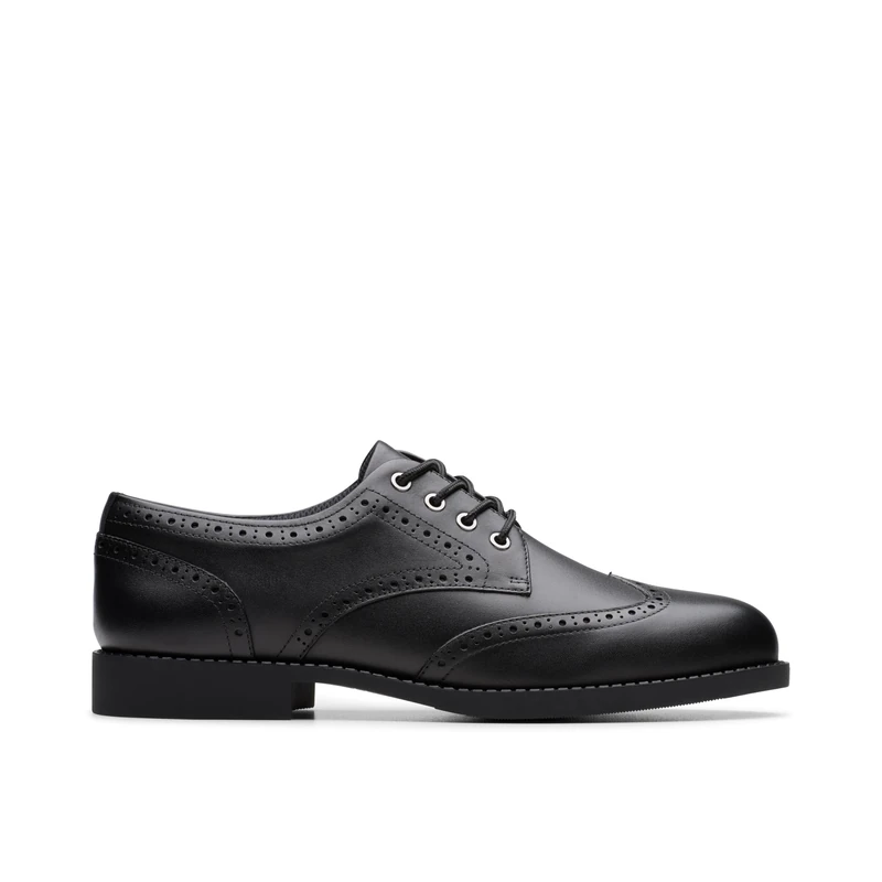 Clarks Tapa Pure Y. Childrens Black Leather, 6.5
