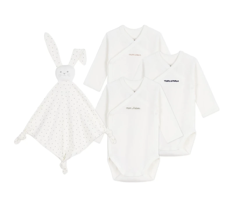 Petit Bateau Embroidered Cotton Newborn Gift Box, Multicolored, 6 Months