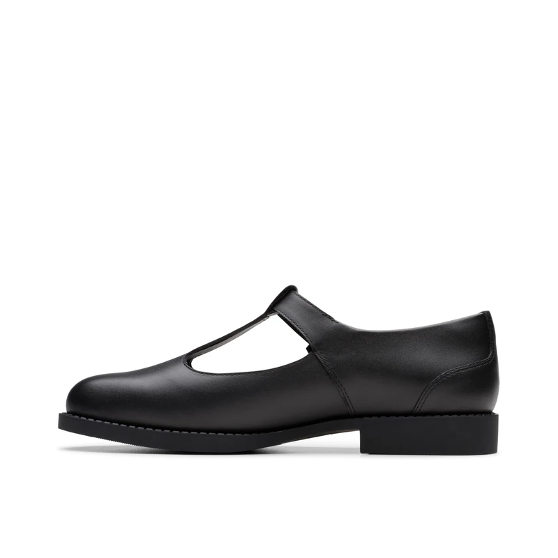 Clarks Tapa Hope Y. Childrens Black Leather, 6.5