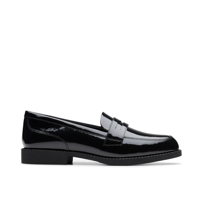 Clarks Tapa Edge Y. Childrens Black Pat, 6.5