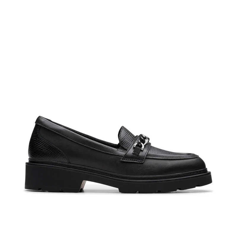 Clarks Eris Edge Y. Childrens Black Leather, 4.5