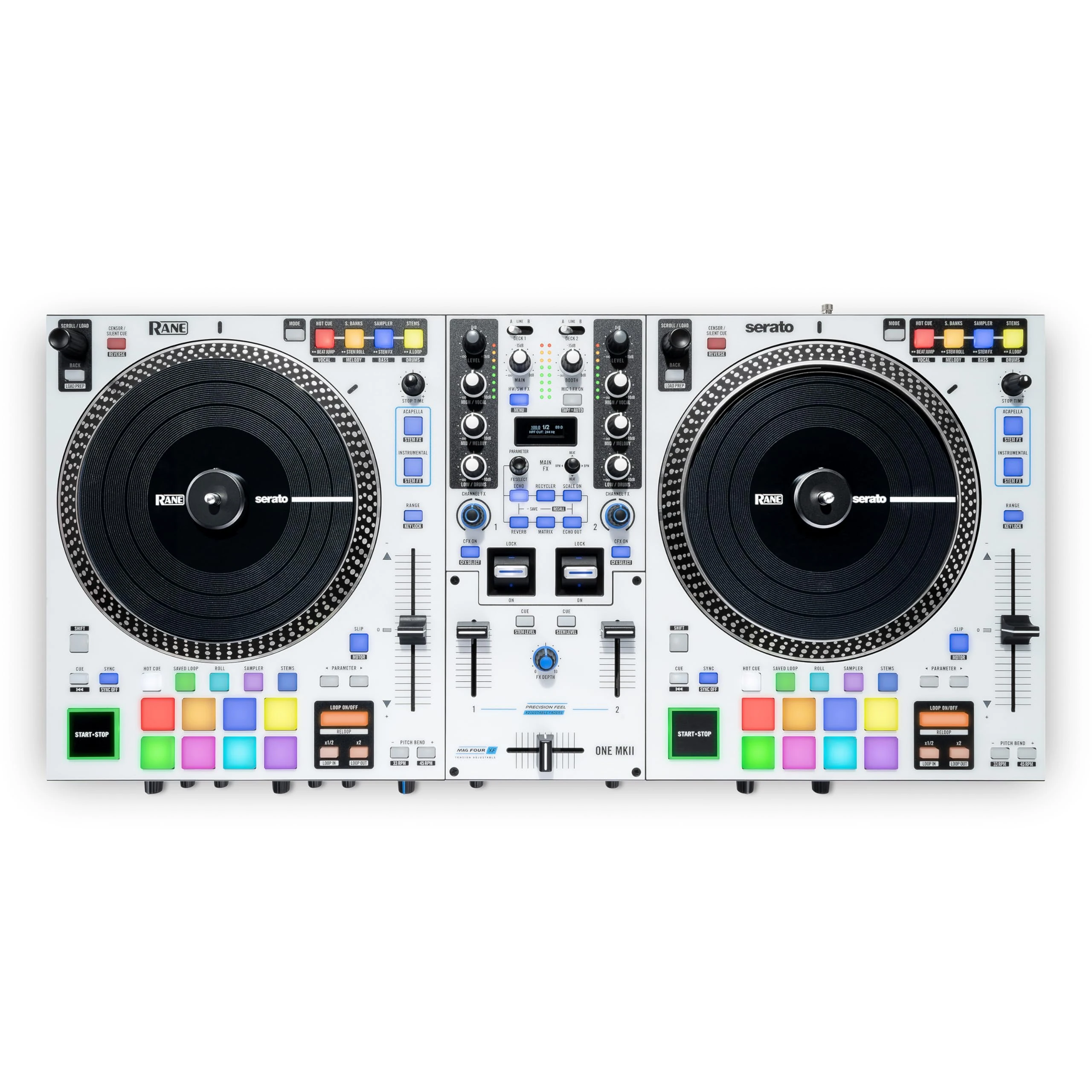 Rane ONE MKII Motorized Serato DJ Pro Controller with 2 Decks, Internal FX, Deep Stems Control for Scratch DJs, Clubs and Events