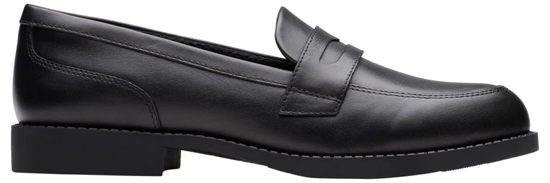 Clarks Tapa Edge Y. Childrens Black Leather, 6.5