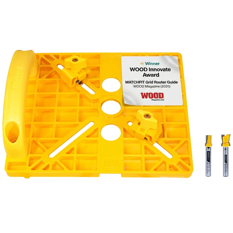 MICROJIG MatchFit Grid Routing Guide – Precision Tool for Dovetail Clamping Tracks, Easy Setup, Self-Indexing Design, Compatible with Routers | Complete Kit for 1/4" Shank Bits, MFRG-400-025