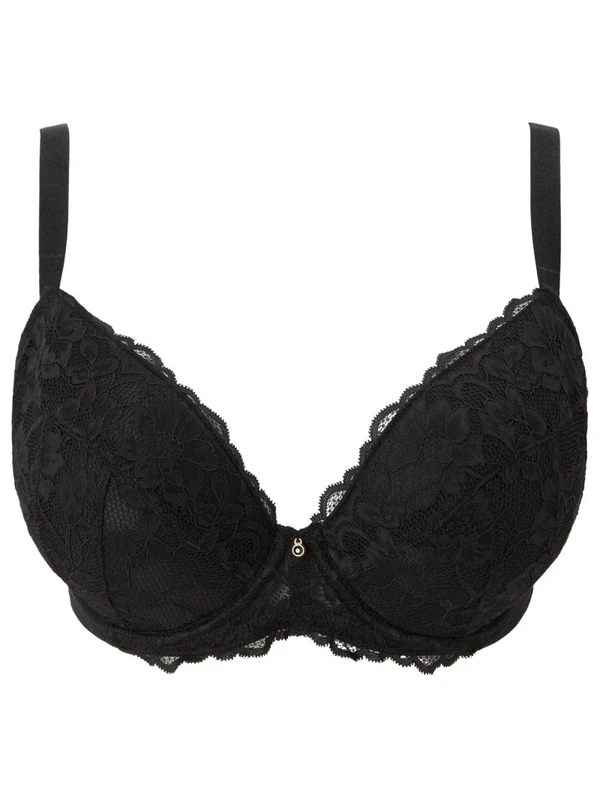 Ann Summers Valentines Sexy Lace Padded Plunge Bra, Fuller Bust DD+, A-G Cup, Curve-Enhancing Womens Underwear with Padded Cups & Underwire, Removable Mini Pads for Smaller Sizes, Adjustable Straps