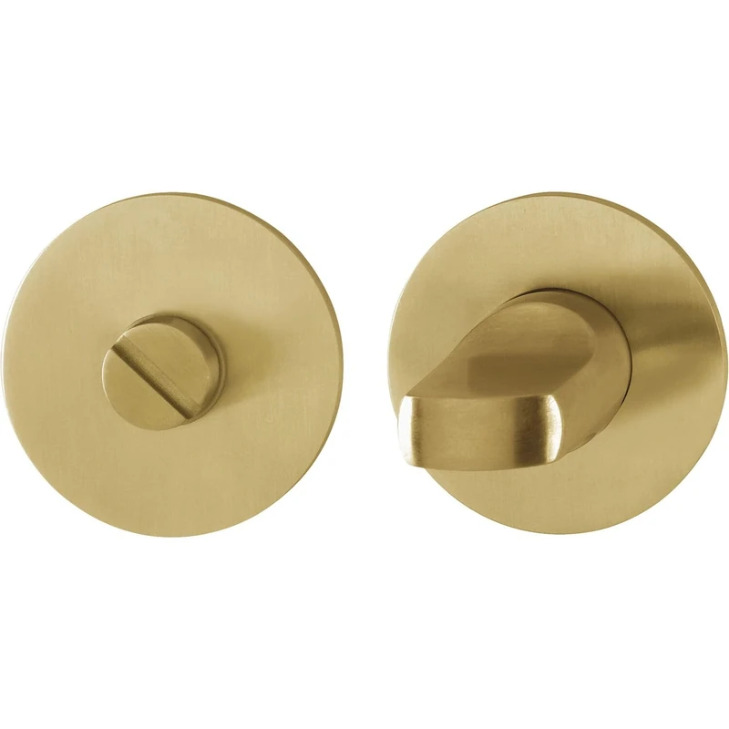 HOPPE 11718882 WC Flach mit Stütznocken, rund, Edelstahl messingfarben Hell Flat Toilet Rosette with Support cams, Round, Stainless Steel, Brass-Coloured, Silver