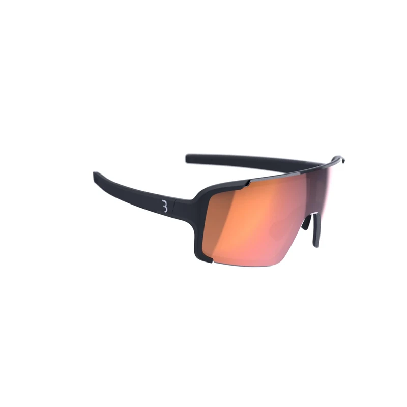 BBB Cycling Glasses Sports Glasses High Contrast Cycling Sunglasses Men and Women 100% UV Protection Gravel Bike Road Bike & MTB Chester FLUX Matt Black Red BSG-74