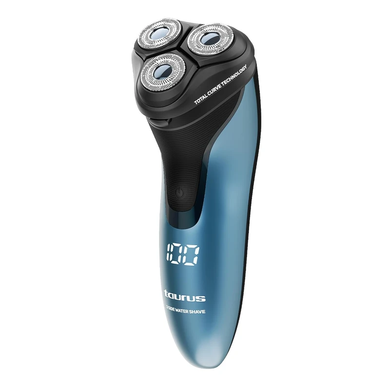 Taurus - Electric Shaver Man 3 Side Water Shave | Beard Shaver | Dry and Wet | 100 min Autonomy | Temple Trimmer | Total Curve Technology | Use with or Without Cable | Ergonomic Travel