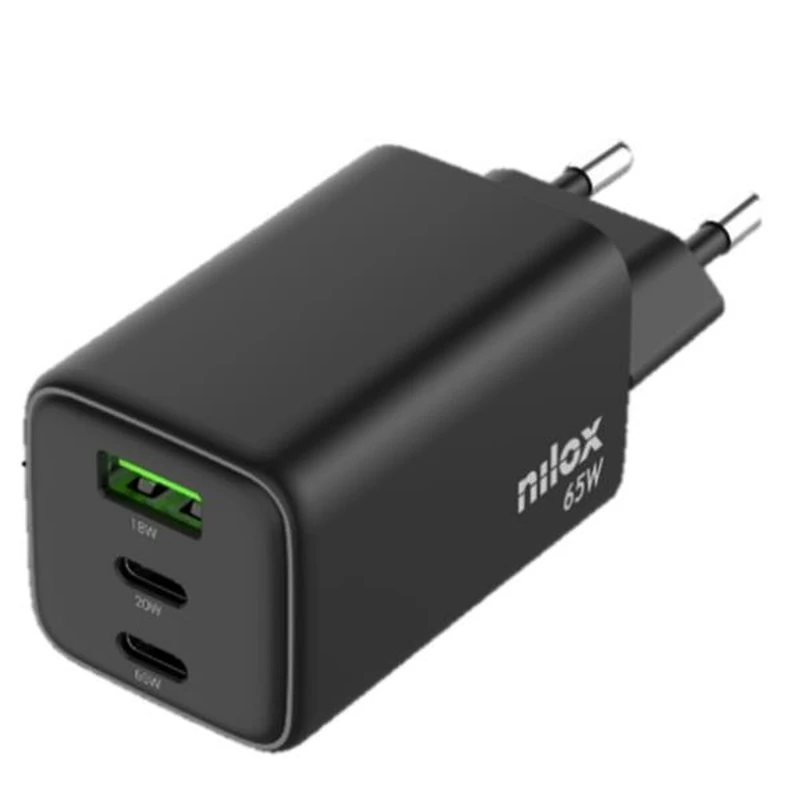 Nilox NXGANUSBC65 Wall Charger Black - Brand EAN: 8431775035652