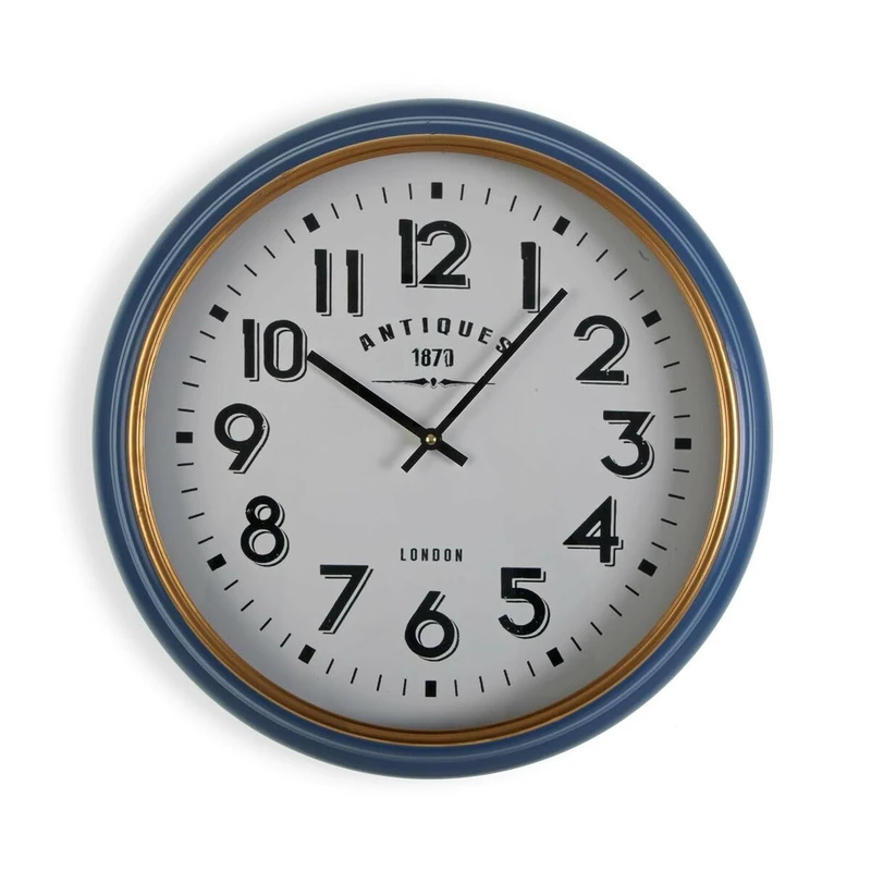 Versa Antiques Blue Gold Wall Clock MDF Wood MDF Wood and Metal 5.8 x 42 cm - Brand EAN: 8420327516763