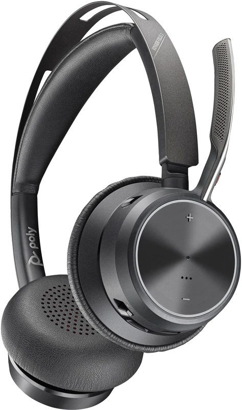 POLY Voyager Focus 2 USB-C-C Headset USB-C/A Adapter Customer Special 1- Active Noise Canceling (ANC) - Connect PC/Mac/Mobile via Bluetooth - Black