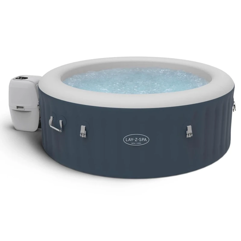 Lay-Z-Spa New York, 120 AirJet Massage System, 40% More Energy Efficient Hot Tub, Integrated EnergySense Liner, 6 Person