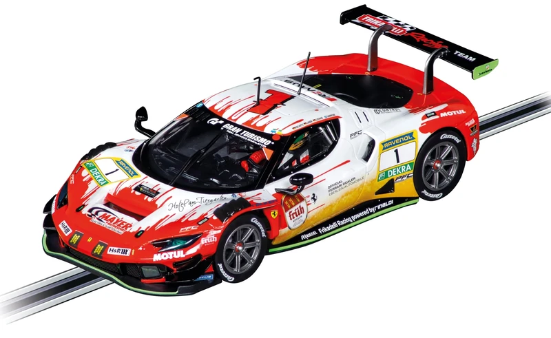 Carrera Digital 124 20023988 Ferrari 296 GT3 «Frikadelli Racing, No.1» 24H Nürburgring 1:24 Scale Slot Car With Working Front, Rear & Brake Lights Suitable For Ages 10 Years+