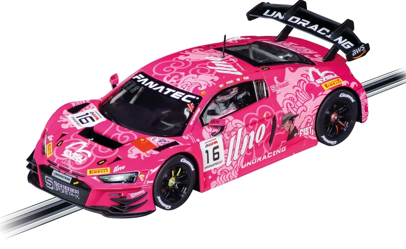 Carrera Digital 124 20023992 Audi R8 LMS GT3 evo II Uno Racing Team, No.16 1:24 Scale Slot Car With Working Front, Rear & Brake Lights Suitable For Ages 10 Years+