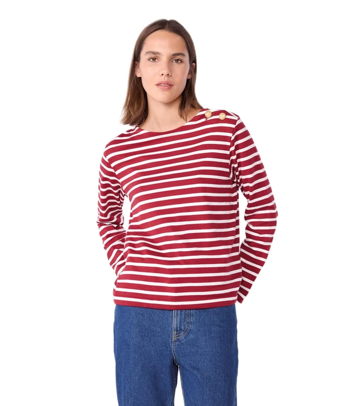 Petit Bateau Women's Cotton Sailor, Amaranth/Milk, S - Image 1
