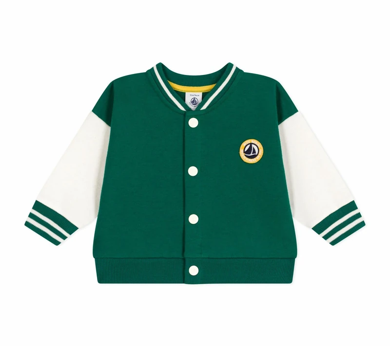 Petit Bateau Mate_h Unisex Baby Day Clothes, Evergreen/Milk, 18 Months