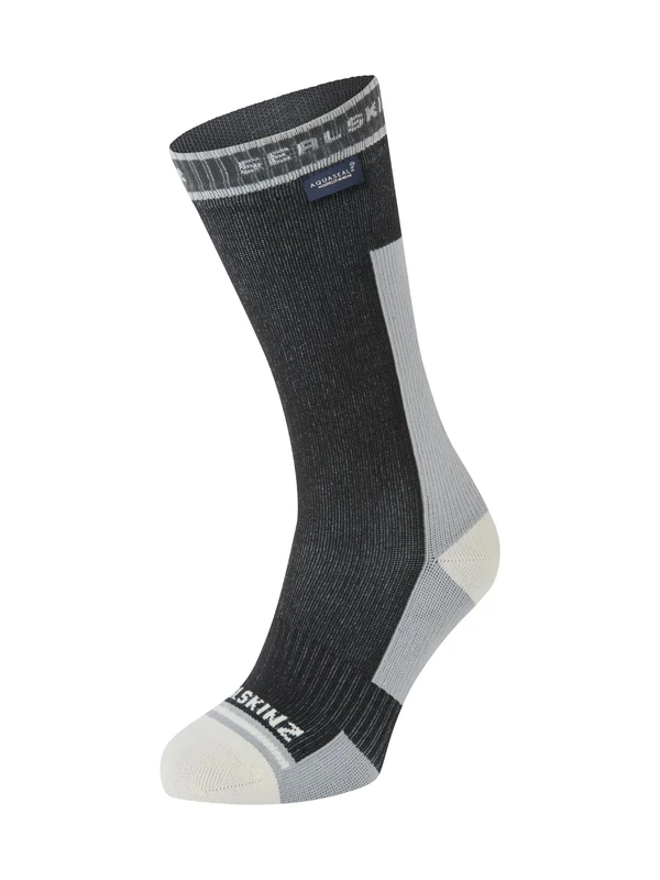 SEALSKINZ Holverstone Waterproof Mid Length Lightweight Running Sock, Black, M
