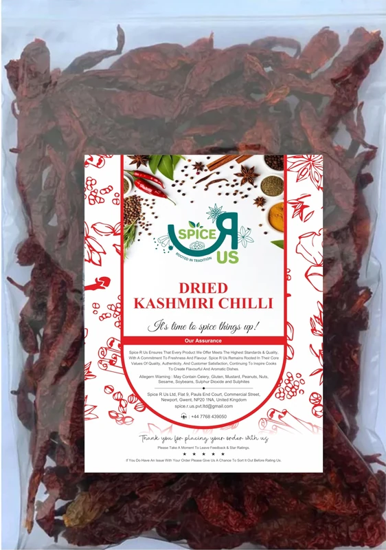 Kashmiri Chilli | Chillies Dried Whole Premium Quality by Spice R Us 50g-1900g (50g)
