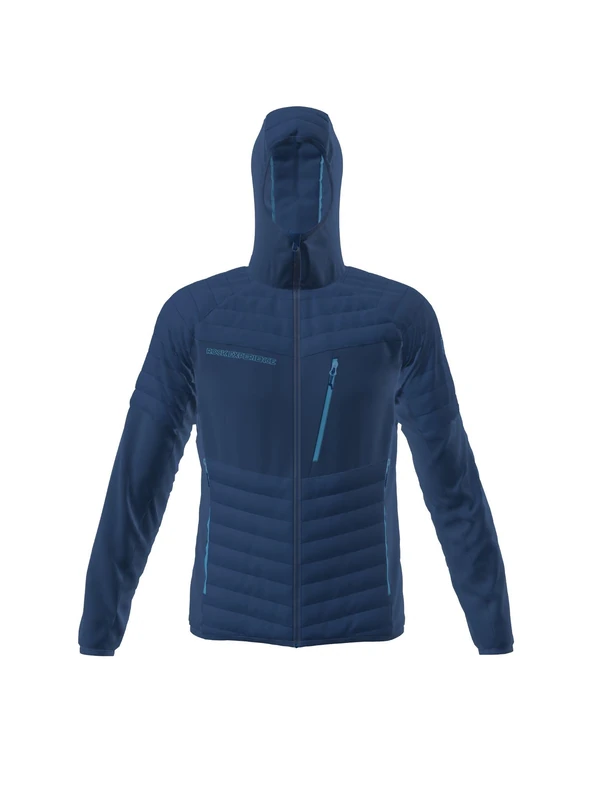 Rock Experience Men's Blackstone Hoodie Hybrid Man Jacket Technical ANTIVENT, Navy Blue Blue, XL