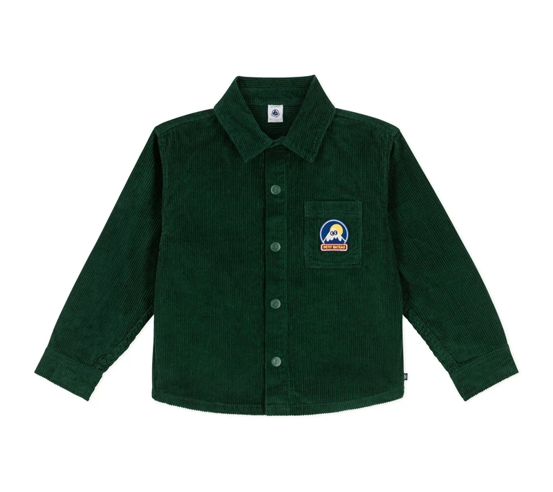 Petit Bateau Children's Plain Velvet Shirt, Willow, 6 Years