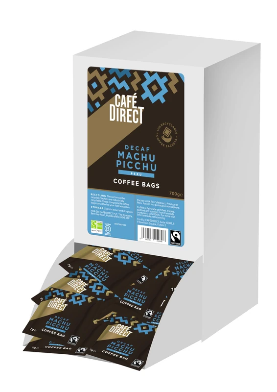 Cafédirect Coffee Bags Machu Picchu Decaff Fairtrade Arabica Coffee 100 x 7g