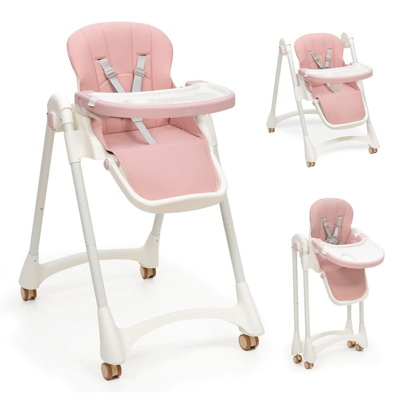 Interbaby | Evolutive Folding Baby Highchair 6-36 Months Max 20kg Aluminium 3-Way Adjustable Backrest Adjustable Legs and Tray Safety Belt