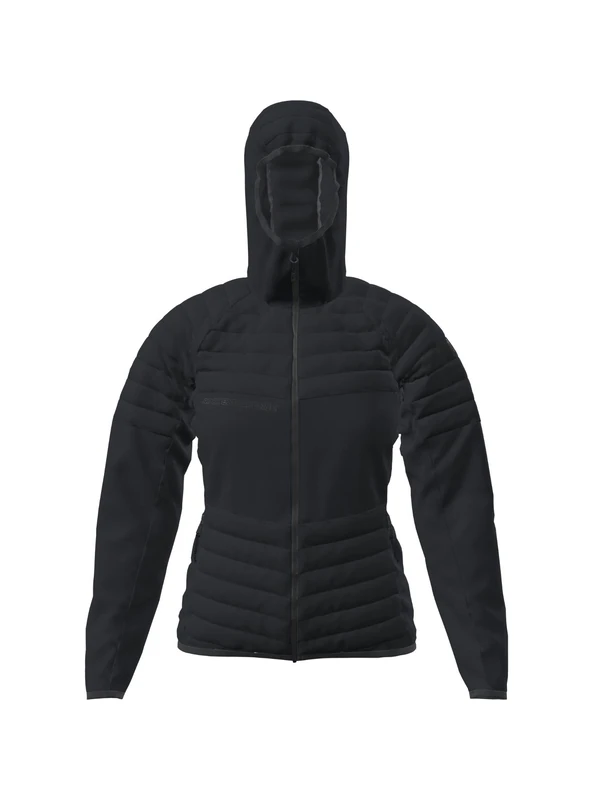 Rock Experience Women's Blackstone Hoodie Hybrid Woman Jacket Technical Windbreaker, Black, XS