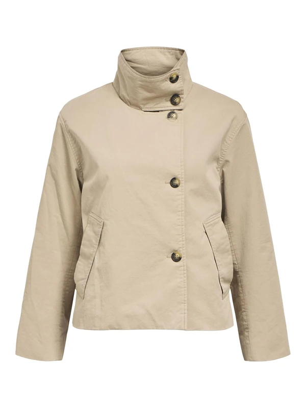 Object Female Jacket Short, Desert Taupe, 16