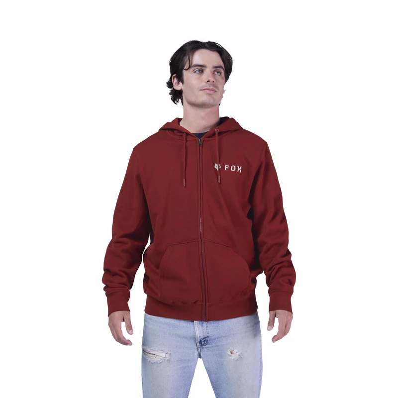 Fox Racing Men's Absolute Fleece Zip Hoodie, Rust, Large