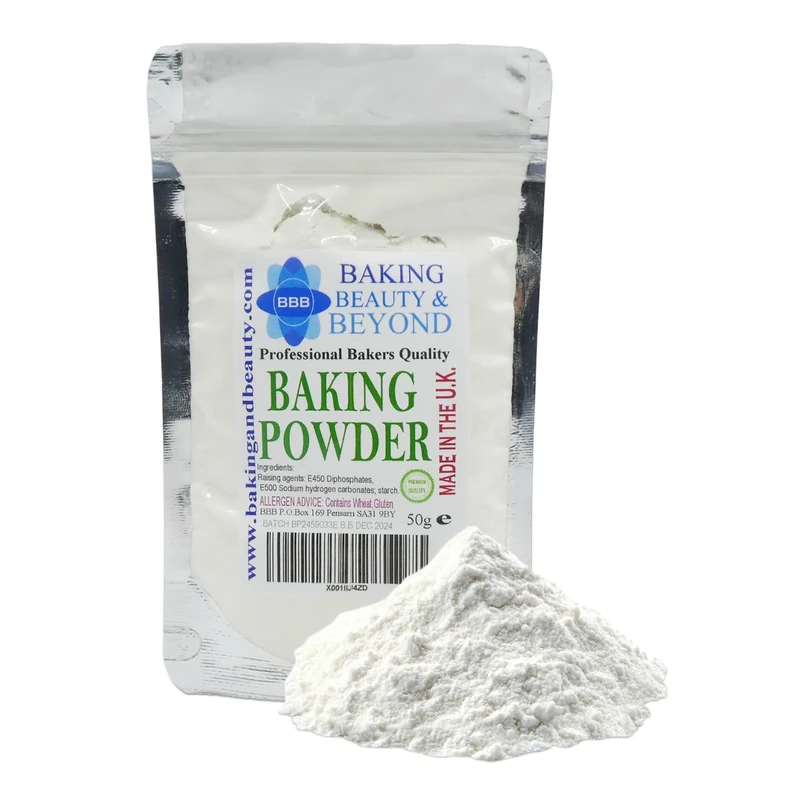 Baking Beauty and Beyond Professional Bakers Quality Pure Baking Powder - Natural Food Grade Baking Powder Perfect for Non-Yeast Baking Cake, Bread, and Biscuits (50gm)