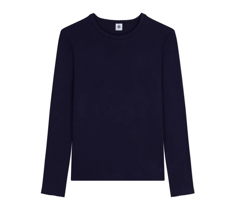 Petit Bateau Women's Iconic Cocotte Long Sleeve Cotton T-Shirt, Tuxedo, M