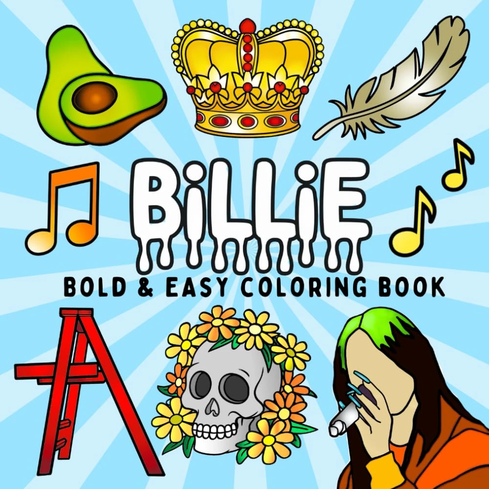 Billie: Bold and Easy Coloring Book for Adults and Teens, Bold and Easy Designs for Relaxation Featuring Cute illustrations (Bold & Easy Coloring) (Fan coloring)