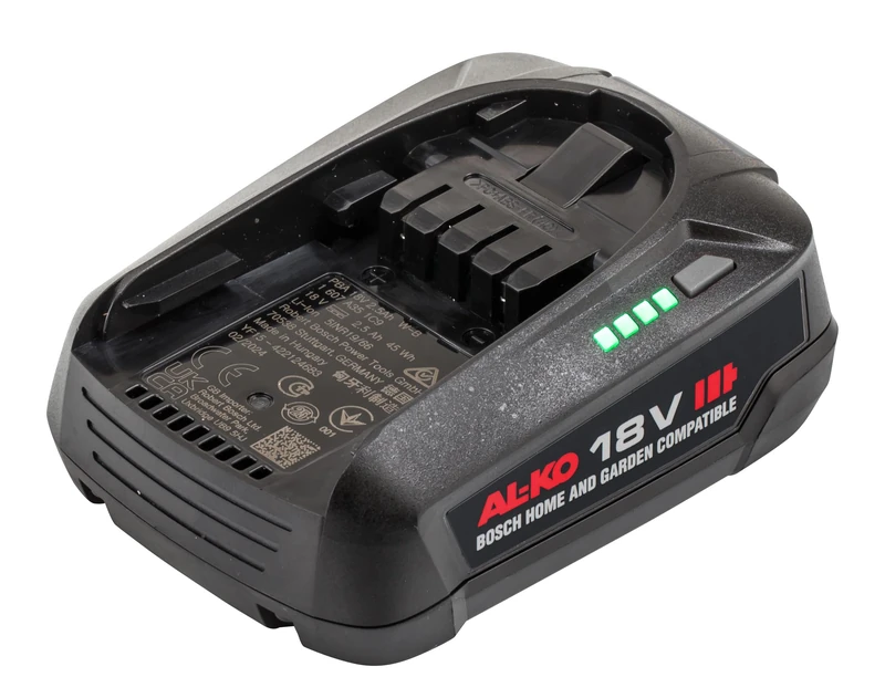 AL-KO 18V Battery B50.5 Li (2.5Ah), Li-ion Technology, No Memory Effect, with Charge Indicator