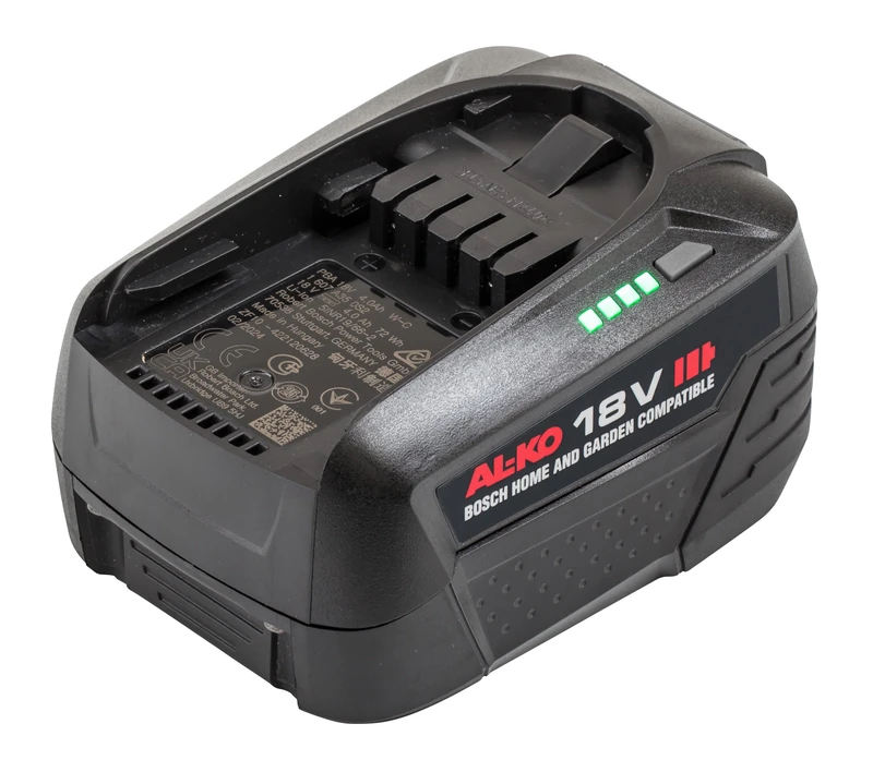 AL-KO 18V Battery B100.5 Li (5.0Ah), Li-ion Technology, No Memory Effect, with Charge Indicator - Image 1