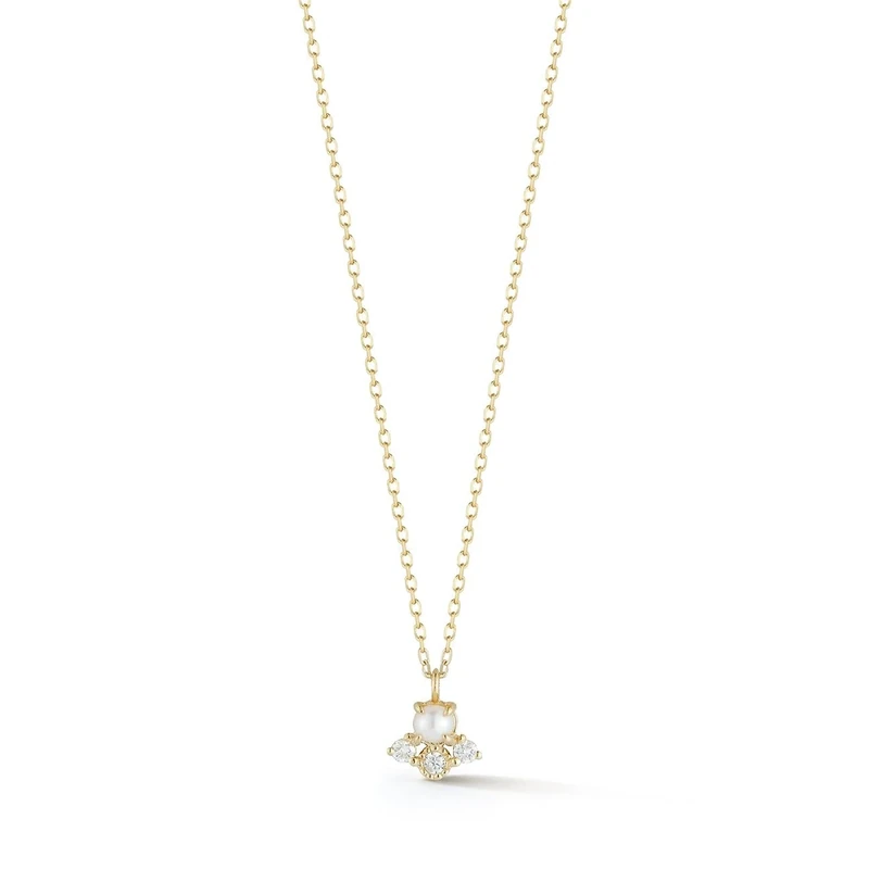 MATEO New York, The little things pearl and diamond necklace
