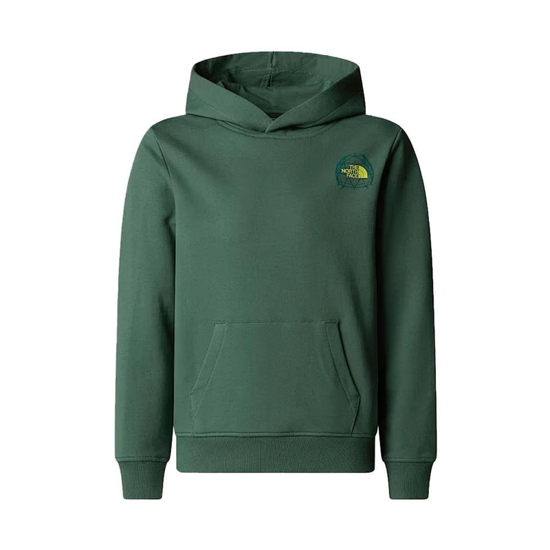 The North Face Boy's Graphic Relaxed Hooded Sweatshirt, Duck Green, 176