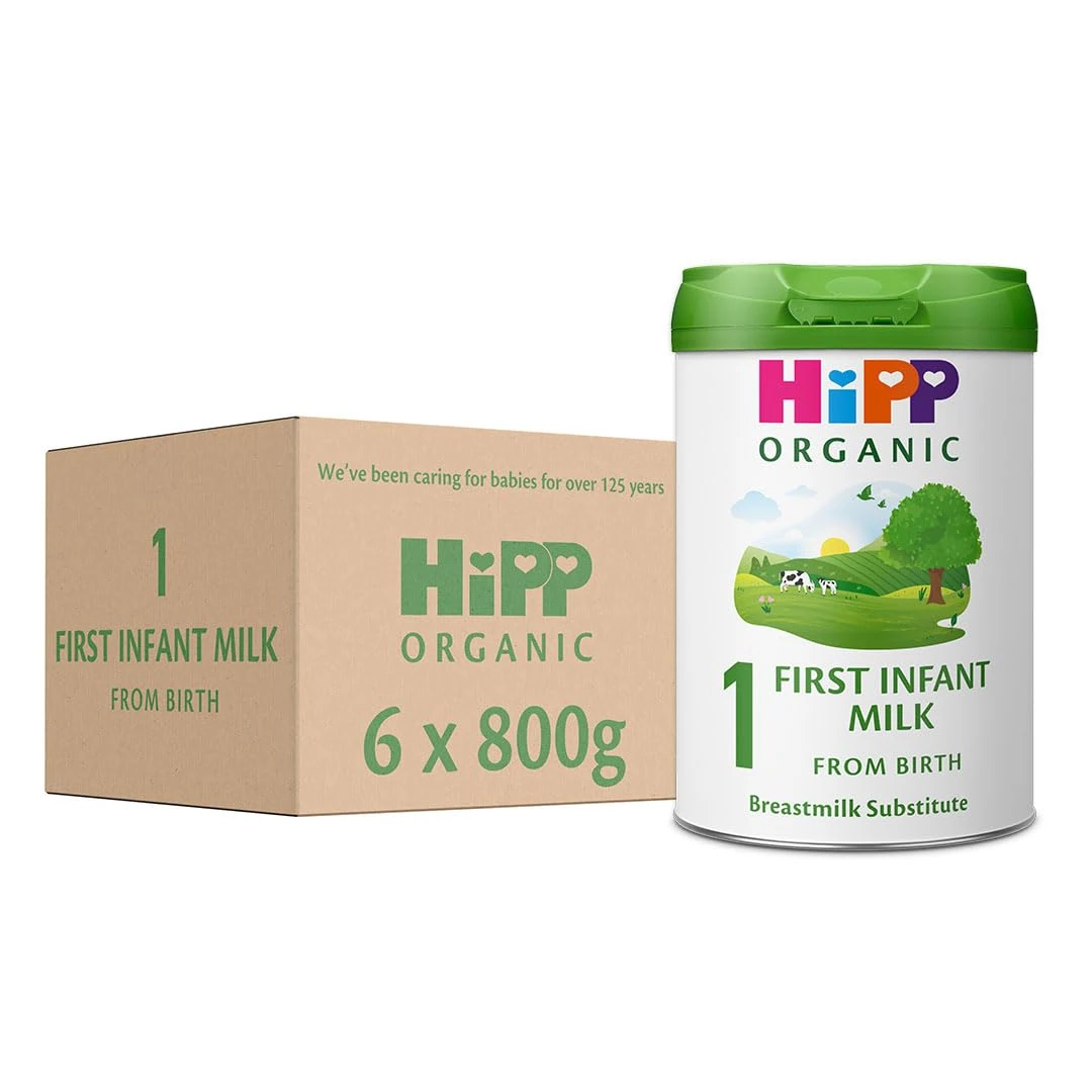 HiPP Organic 1 First Infant Baby Milk Powder Formula, from Birth, 800g (Pack of 6)