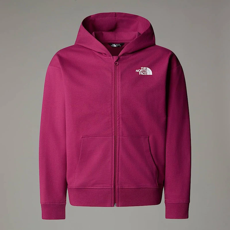 The North Face Girls Full Zip Oversized Light Hooded Jacket, Cyber Berry, 7/8 Years