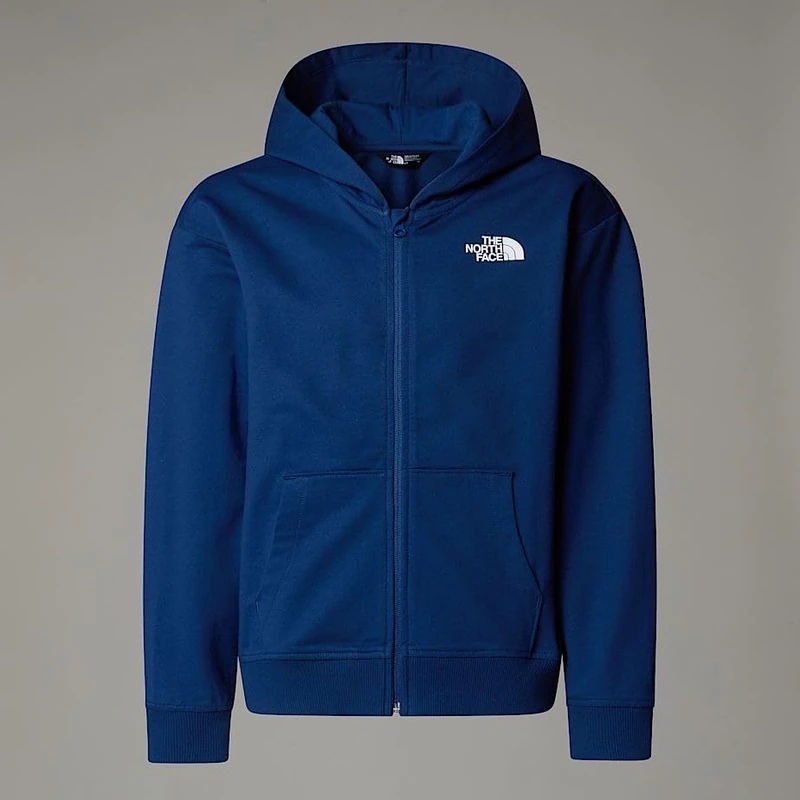 The North Face Girls Full Zip Oversized Light Hooded Jacket, Estate Blue, 10 Years