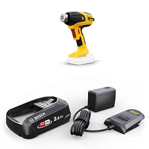 Bundle of WAGNER Battery-Operated Heat Gun Furno 550 + WAGNER Starter-Kit 18V: Bosch 18V Lithium-Ionen Akku 2,5 Ah and Charger – Power for All Alliance