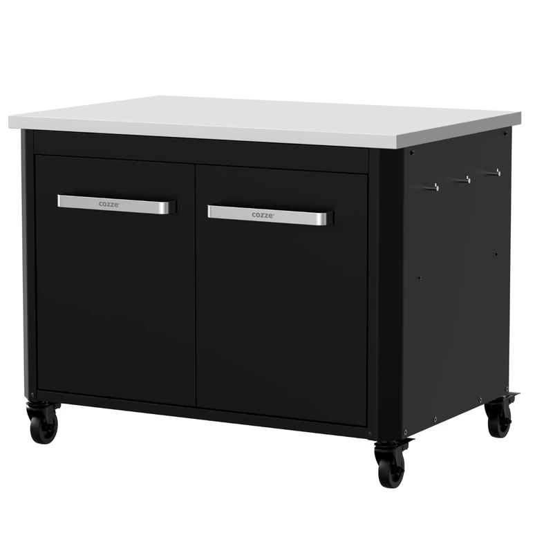 cozze® Low Outdoor Kitchen Station 90 with Stainless Steel Worktop